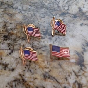 American Flag Lapel Pin Set